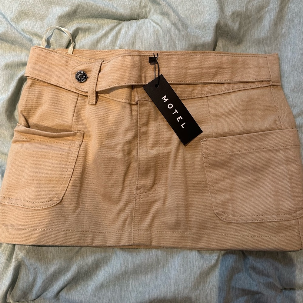 Motel Rocks Tan Mini Skirt
